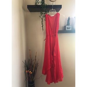 Red High-low Wrap Dress